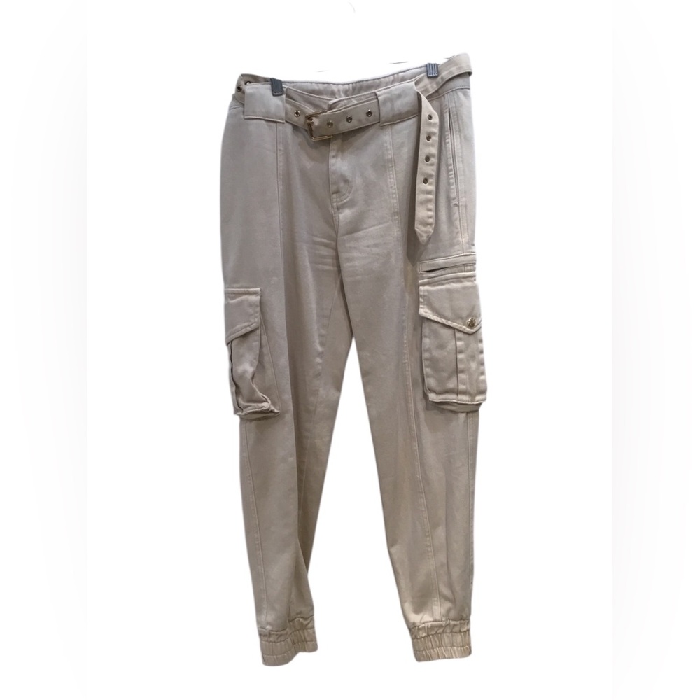 SER.O.YA Men's Khaki Cargo Jogger Pants with Belt SKU: 201950-12
